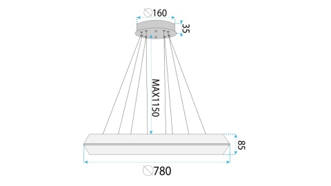 Lampa APP1769-CP 80cm Gold