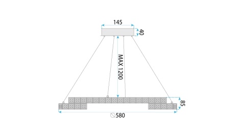 Lampa APP1770-CP 60cm Chrome