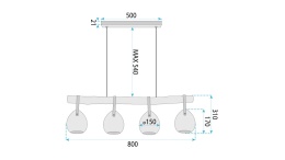 Lampa APP1775-4CP Wood Grey