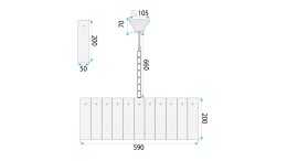 Lampa APP1779-CP 60CM Gold