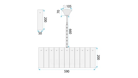 Lampa APP1779-CP 60CM Gold