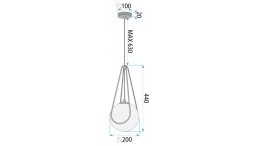 Lampa APP1792-1CP 20cm Black
