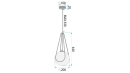 Lampa APP1793-1CP 20cm Gold