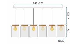Lampa sufitowa wisząca APP1813-6CP