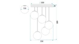 Lampa APP1816-5CPR Black White