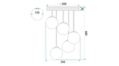 Lampa APP1816-5CPR Black White