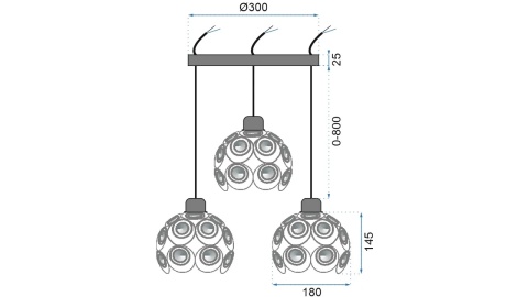 Lampa APP209-3CPR Black
