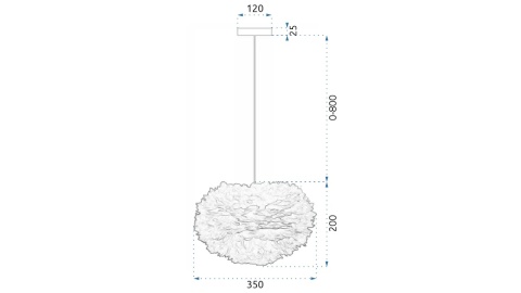 Lampa wisząca z piór APP334-3CP