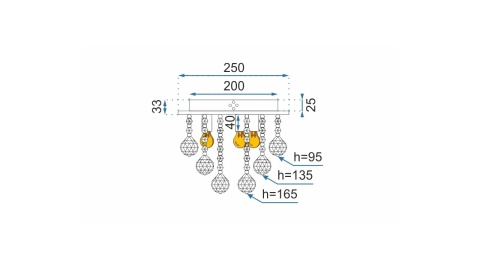 Lampa APP404-C 25*25 Crystal