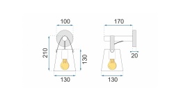 Lampa APP466-1W Black