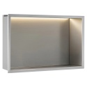 Półka wnękowa REA LED stal szczotkowana 30/45/10