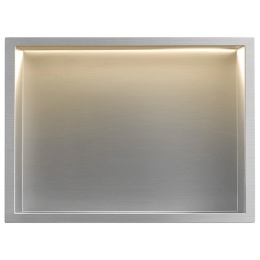Półka wnękowa REA LED stal szczotkowana 30/45/10
