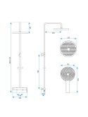 ZESTAW NATRYSKOWY JS-H7023BRG FOSS CLIF MIEDŹ SZCZ