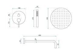 ZESTAW PODTYNKOWY JS-7029BRG FOSS CLIF MIEDŹ SZCZO