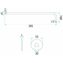 Okrągłe ramię do deszczownicy REA JS-9021BRG miedź szczotkowana 40 cm