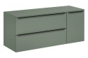 Zestaw szafki łazienkowej 100 cm, szafki z koszem na pranie 40 cm i blatu 140 cm SOMBRA GREEN