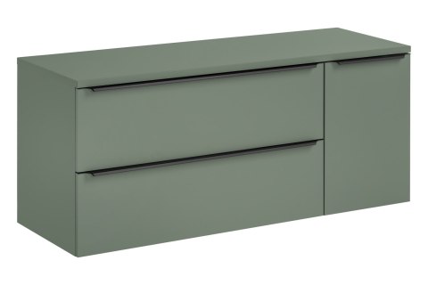 Zestaw szafki łazienkowej 100 cm, szafki z koszem na pranie 40 cm i blatu 140 cm SOMBRA GREEN